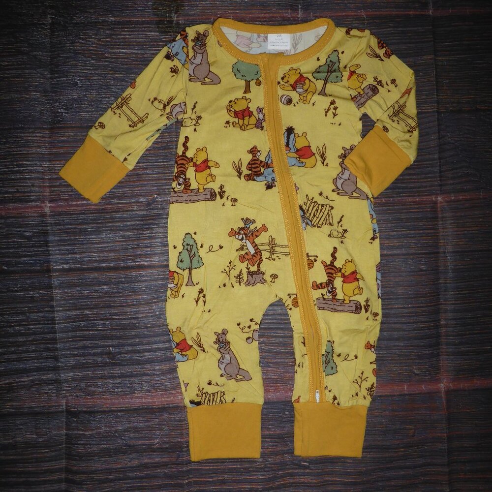 Winnie the Pooh Baby Girls Boys Bamboo Romper Jumpsuit Pajamas Sleeper